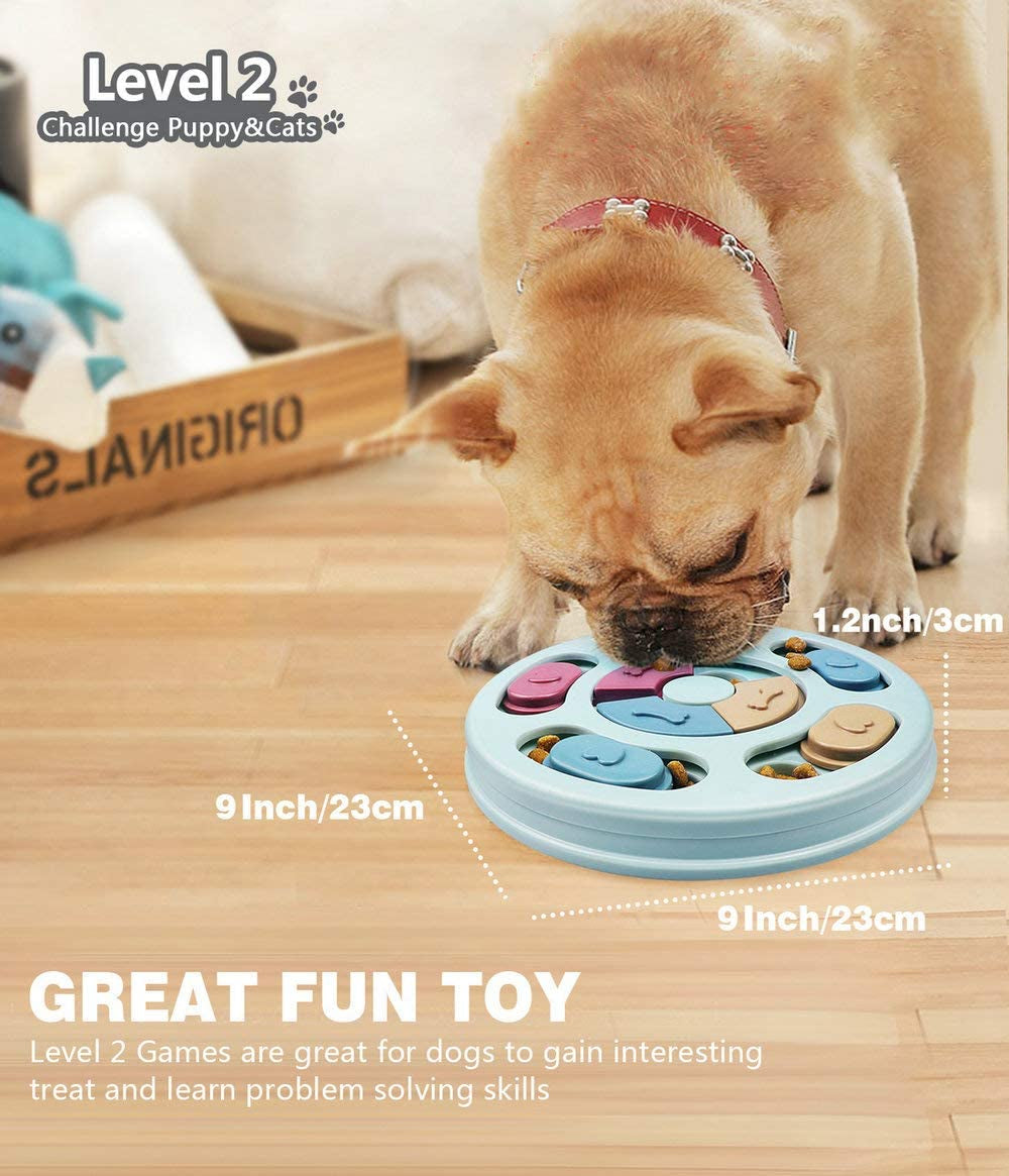 Interactive Dog Puzzle Game Toys, Dog Enrichment Toys for Puppy Mentally Stimulating Treat Dispenser Dog Treat Puzzle Feeder for Small,Medium and &amp; Large Dogs Treat Training (Blue)