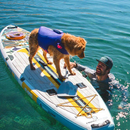 , Float Coat Dog Life Jacket, Premium Buoyancy Swim Vest with Lift Handle, Secure Fit &amp; Reflective Trim, Adjustable Flotation for Swimming, Boating, &amp; Outdoor Adventures, Deep Blue, X-Small