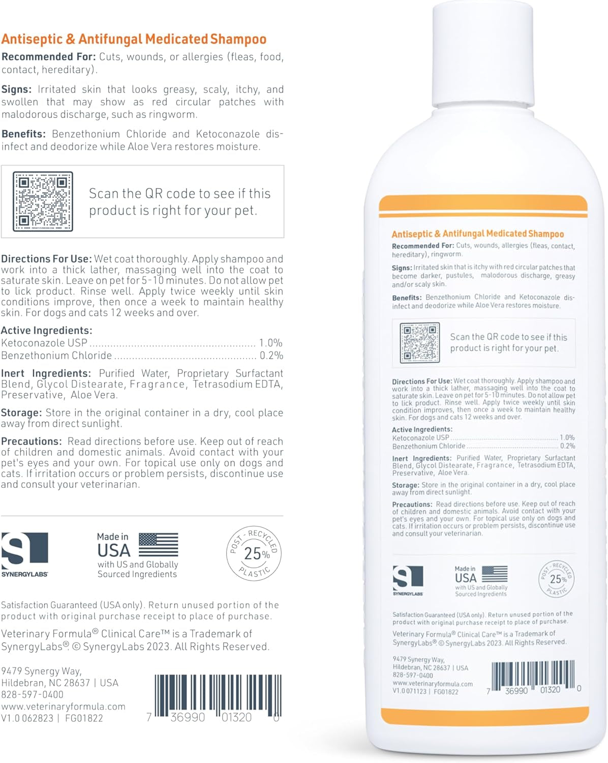 Clinical Care Antiseptic and Antifungal Medicated Shampoo for Dogs &amp; Cats, 16 Fl Oz – Helps Alleviate Scaly, Greasy, Red Skin – Paraben, Dye, Soap-Free (1 Pack)