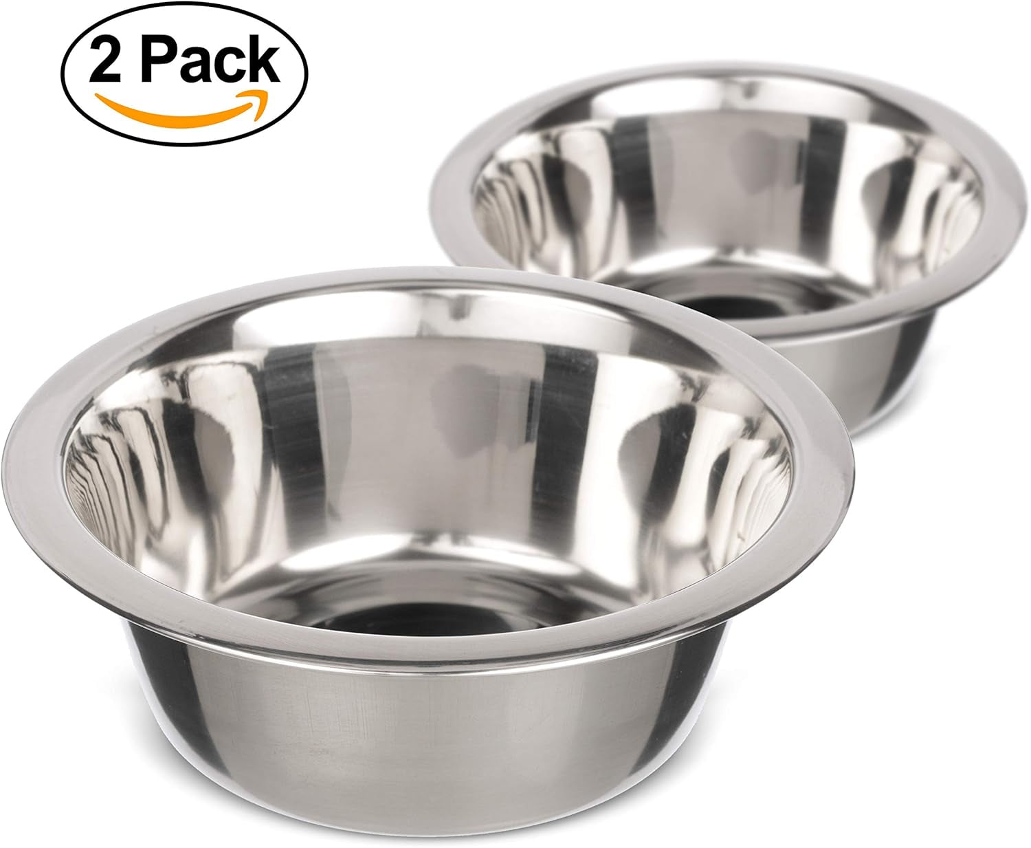 1.5 Cup (12 Oz.) Stainless Steel Dog Bowls, Set of 2 Neater Feeder Replacement Bowls (Cat/Small Models), Dog Food Bowl &amp; Water Bowl, Dishwasher Safe Metal Dish for Cats &amp; Small Dogs