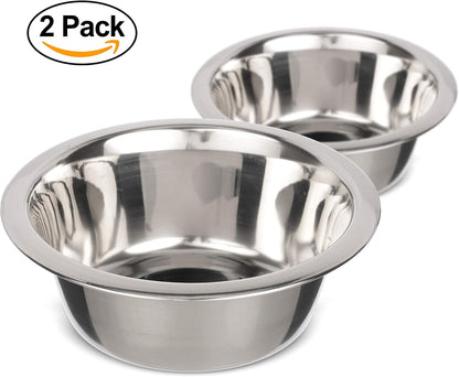 1.5 Cup (12 Oz.) Stainless Steel Dog Bowls, Set of 2 Neater Feeder Replacement Bowls (Cat/Small Models), Dog Food Bowl &amp; Water Bowl, Dishwasher Safe Metal Dish for Cats &amp; Small Dogs