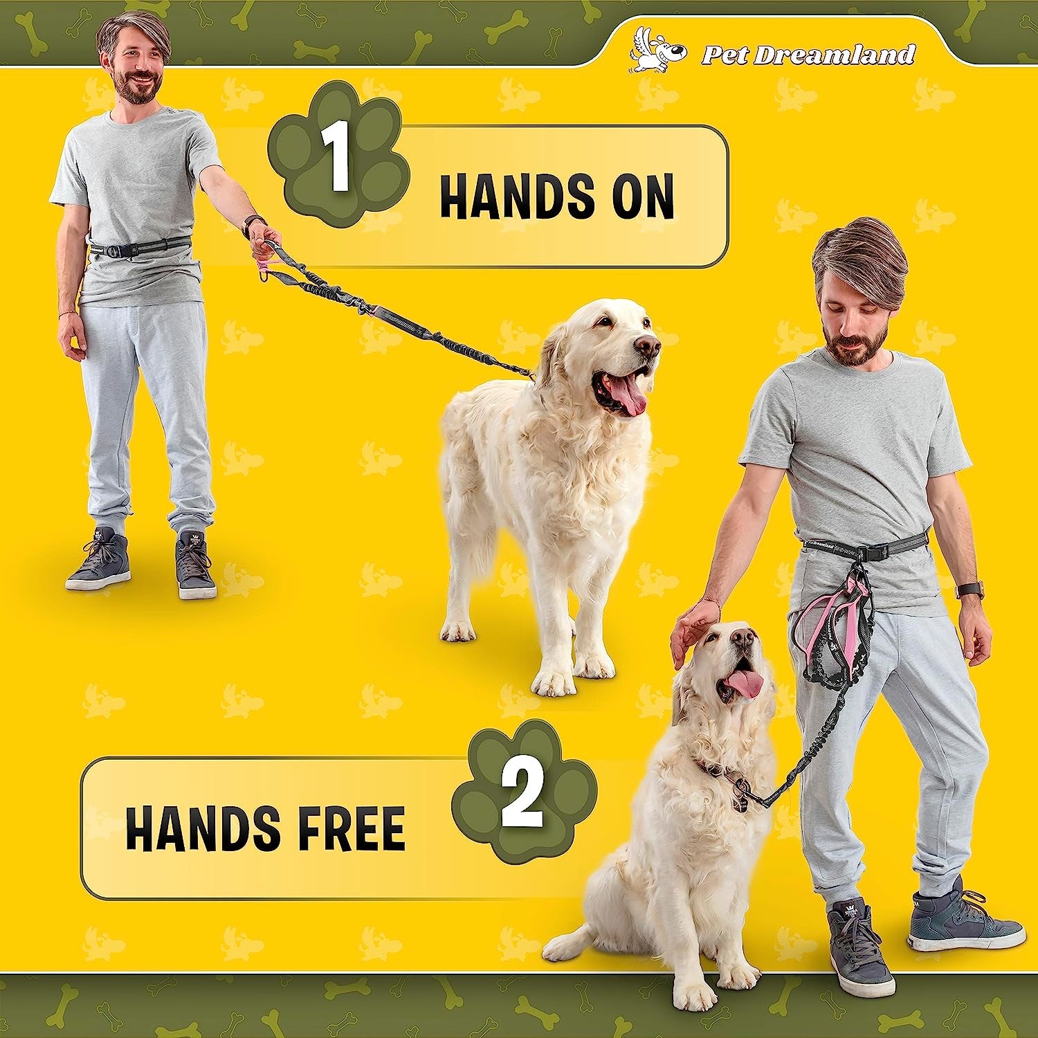 Exquisite Handsfree Dog Leash for Large Dogs. Ultimate Comfort &amp; Freedom for Walking and Hiking. Premium Quality, Durable &amp; Versatile Waist Belt. Your Dog Will Love This Running Leash.