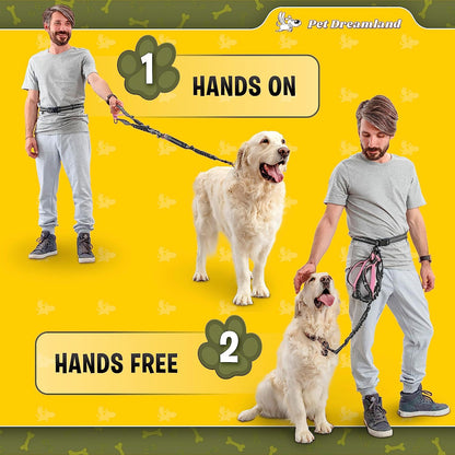 Exquisite Handsfree Dog Leash for Large Dogs. Ultimate Comfort &amp; Freedom for Walking and Hiking. Premium Quality, Durable &amp; Versatile Waist Belt. Your Dog Will Love This Running Leash.