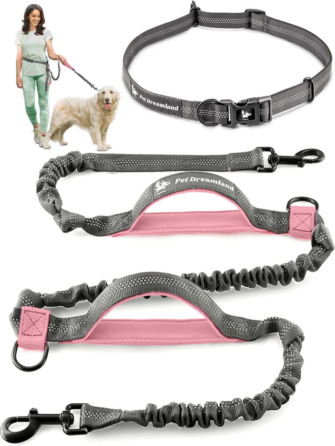 Exquisite Handsfree Dog Leash for Large Dogs. Ultimate Comfort &amp; Freedom for Walking and Hiking. Premium Quality, Durable &amp; Versatile Waist Belt. Your Dog Will Love This Running Leash.