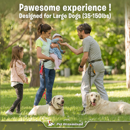 Exquisite Handsfree Dog Leash for Large Dogs. Ultimate Comfort &amp; Freedom for Walking and Hiking. Premium Quality, Durable &amp; Versatile Waist Belt. Your Dog Will Love This Running Leash.