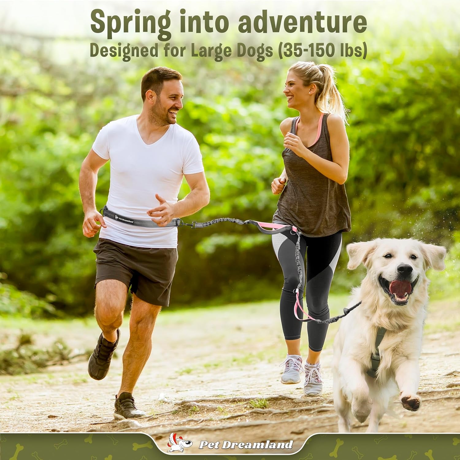Exquisite Handsfree Dog Leash for Large Dogs. Ultimate Comfort &amp; Freedom for Walking and Hiking. Premium Quality, Durable &amp; Versatile Waist Belt. Your Dog Will Love This Running Leash.