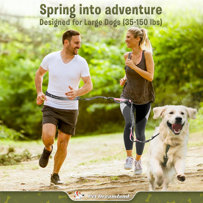 Exquisite Handsfree Dog Leash for Large Dogs. Ultimate Comfort &amp; Freedom for Walking and Hiking. Premium Quality, Durable &amp; Versatile Waist Belt. Your Dog Will Love This Running Leash.