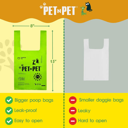 200 Counts Unscented Dog Poop Bags with Tie Handles, 41% Plant Based &amp; 59% PE Poop Bags for Dogs, Extra-Thick Doggie Poo Bag, Pet Waste Bag