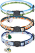 Breakaway Cat Collars with Bell, 3 Pack Adjustable Safety Cat Collar for Boy and Girl Cats, Cute Kitten Collar for Cats Puppies Daily Wearing