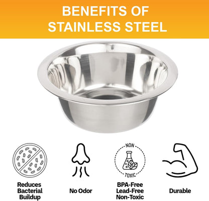 1.5 Cup (12 Oz.) Stainless Steel Dog Bowls, Set of 2 Neater Feeder Replacement Bowls (Cat/Small Models), Dog Food Bowl &amp; Water Bowl, Dishwasher Safe Metal Dish for Cats &amp; Small Dogs