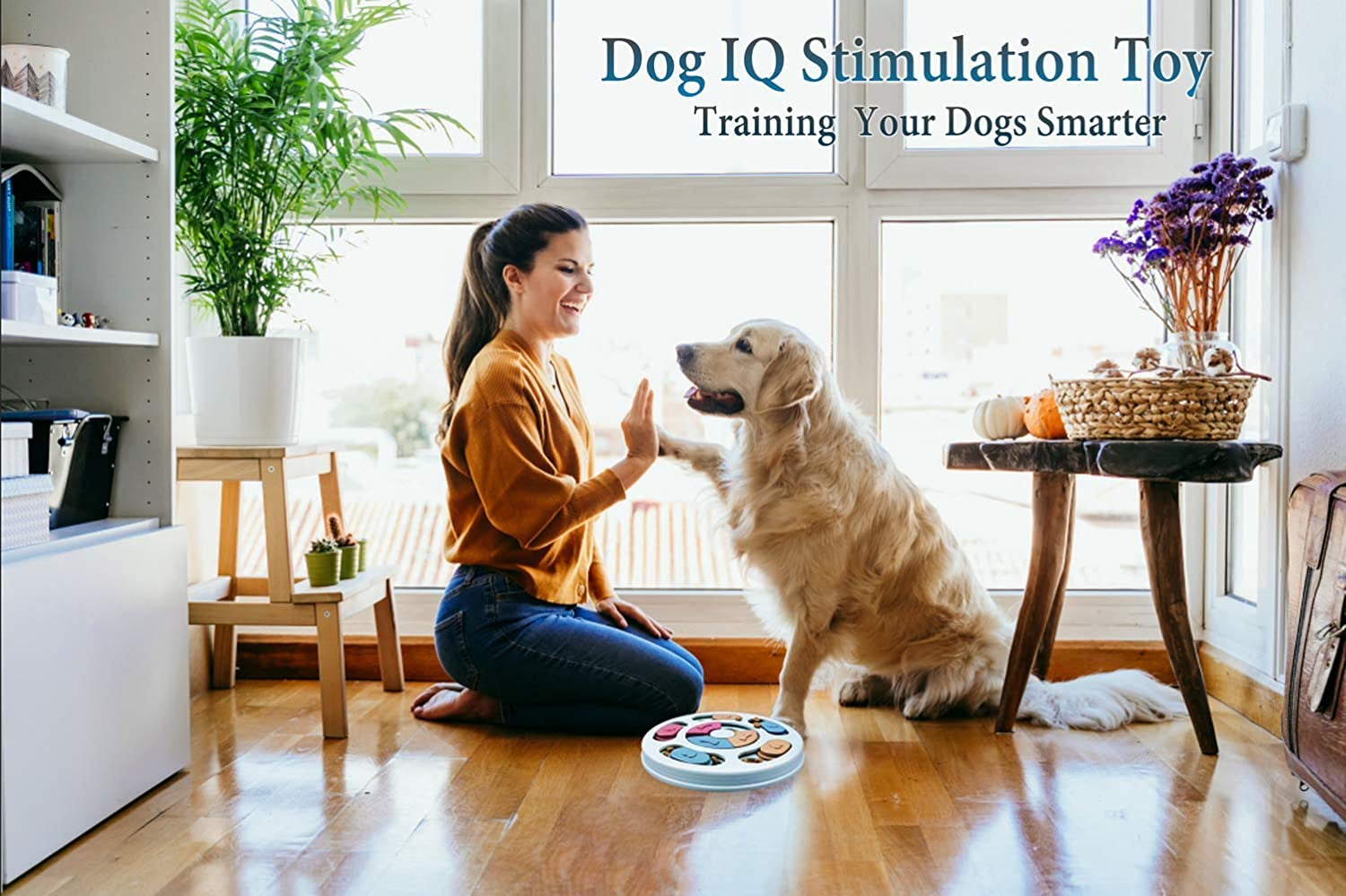 Interactive Dog Puzzle Game Toys, Dog Enrichment Toys for Puppy Mentally Stimulating Treat Dispenser Dog Treat Puzzle Feeder for Small,Medium and &amp; Large Dogs Treat Training (Blue)